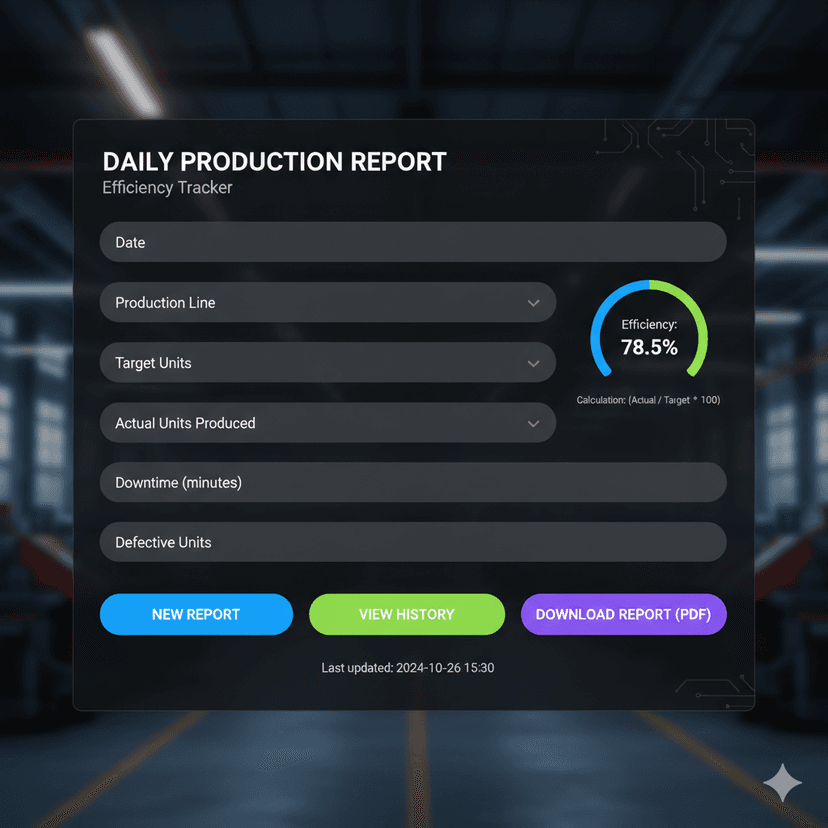 Relatório Diário de Produção Zanvexis